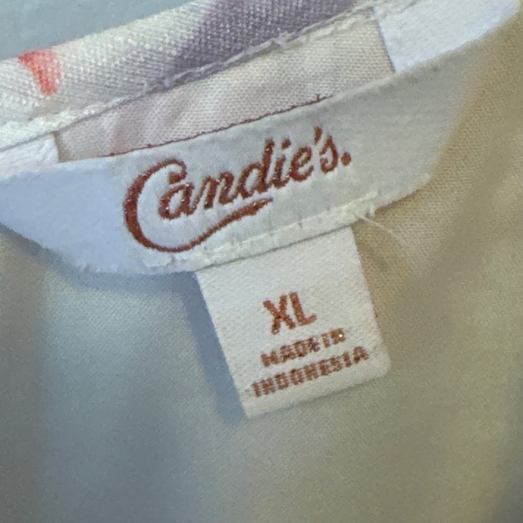 Candie’s floral striped handkerchief hem high neck dress - Picture 5 of 8